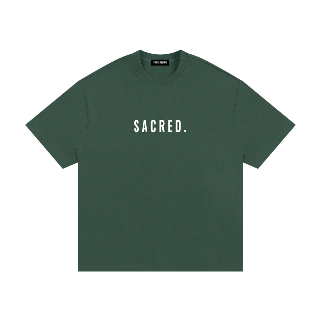 S A C R E D. Heavyweight Essential Tee — Dark Green
