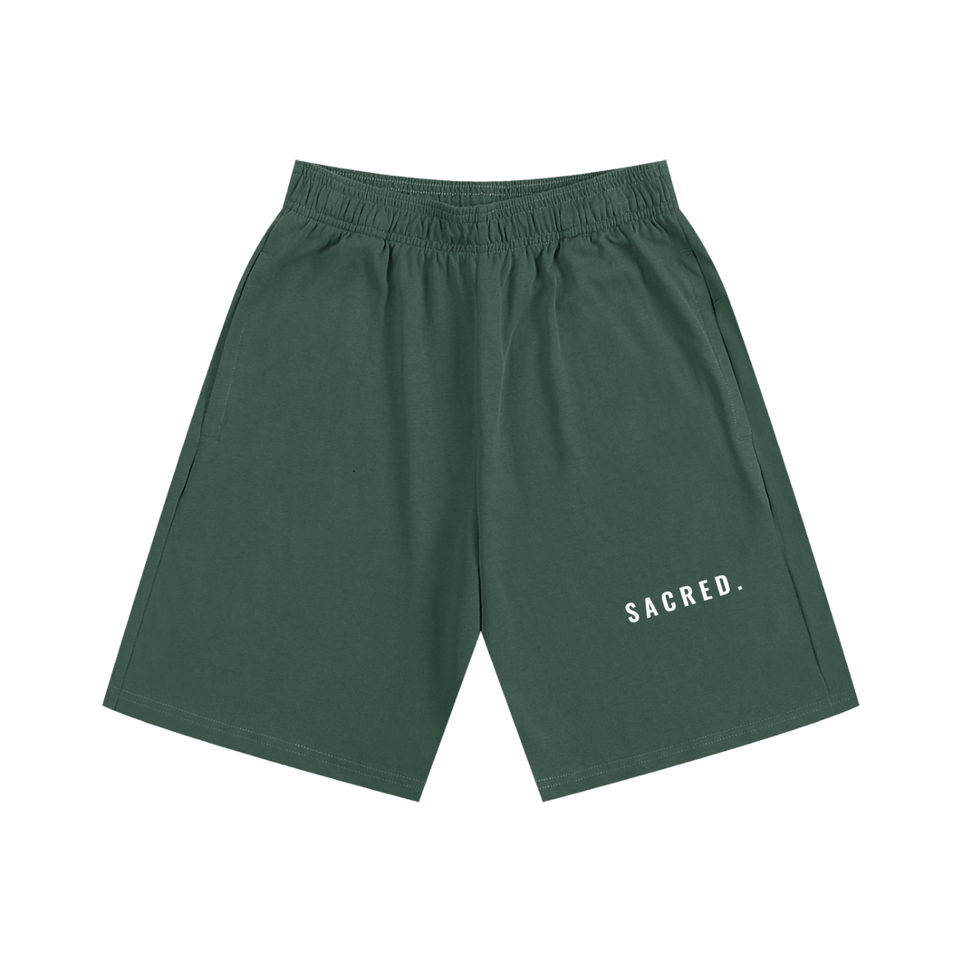 S A C R E D. Heavyweight Essential Shorts — Dark Green