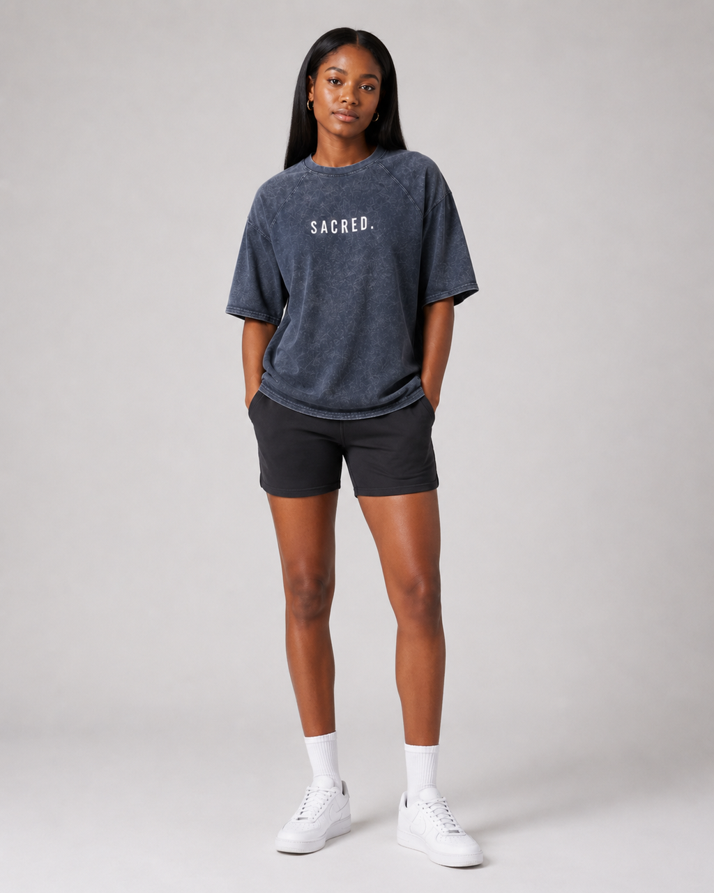 S A C R E D . Mineral Wash Raw Edge Tee