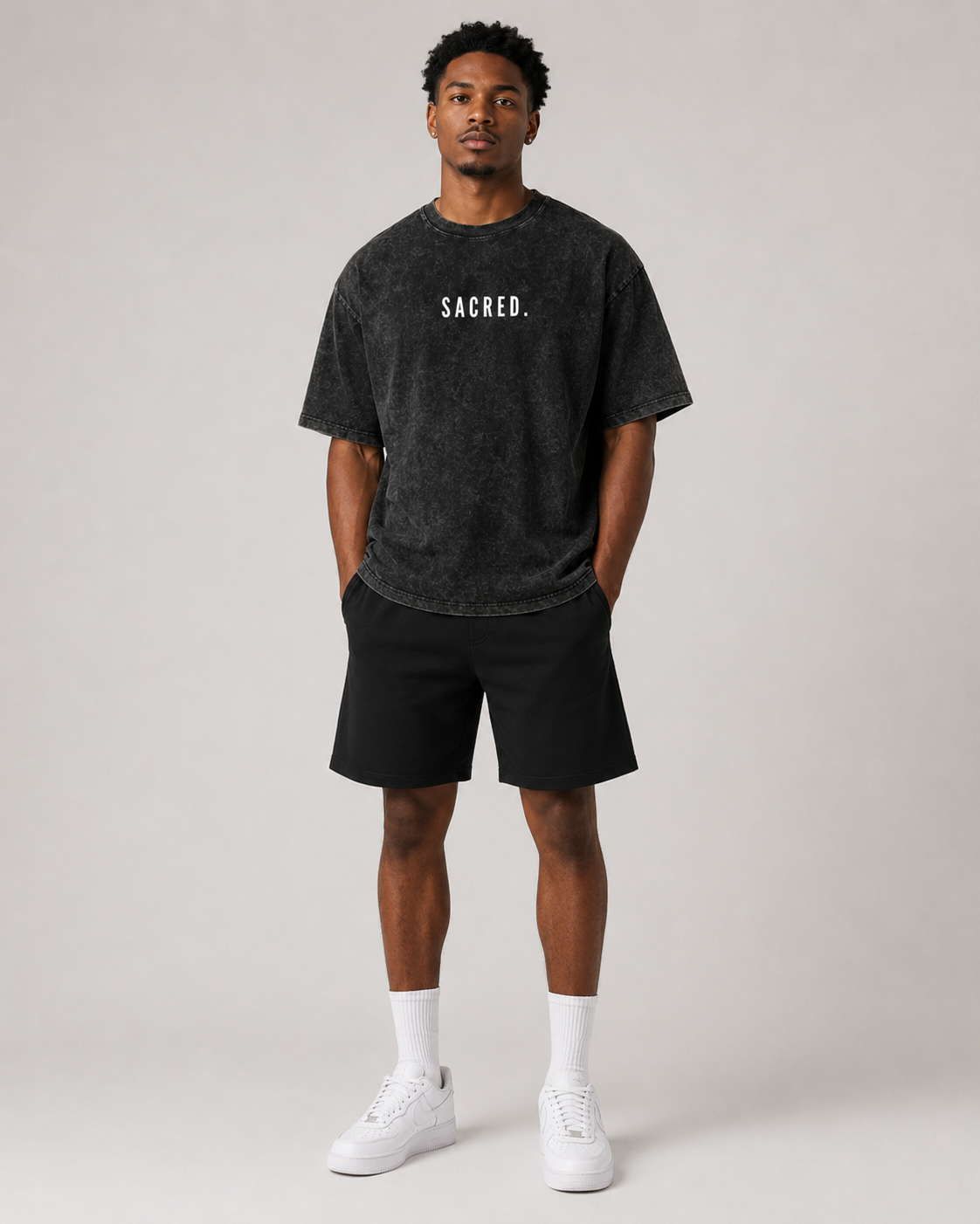 S A C R E D. Snow Washed Oversized Tee