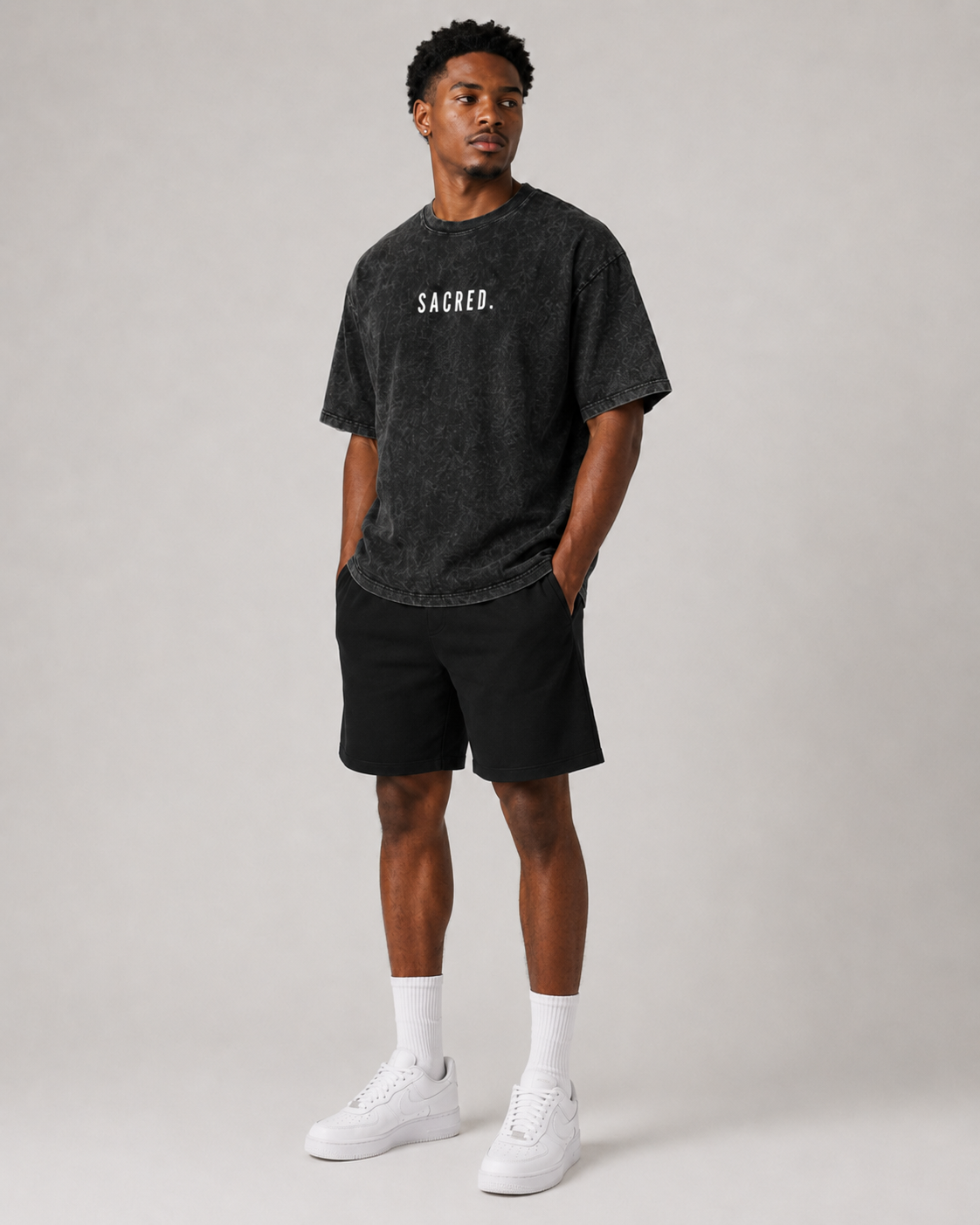 S A C R E D. Snow Washed Oversized Tee