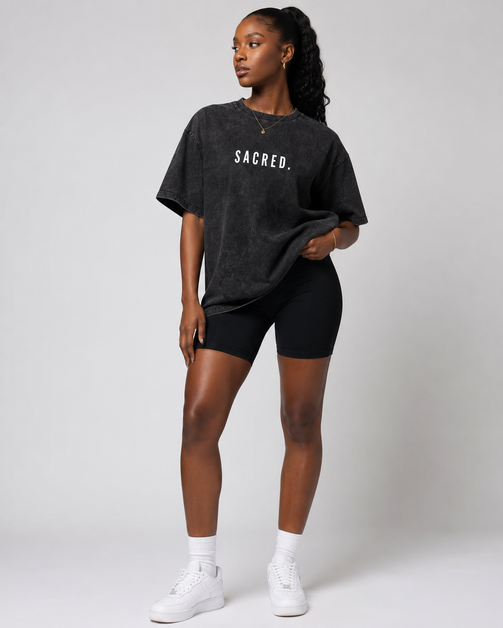 S A C R E D. Snow Washed Oversized Tee