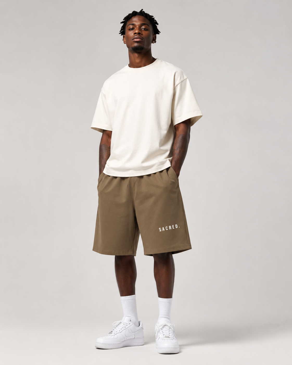 S A C R E D. Heavyweight Essential Shorts — Coffee