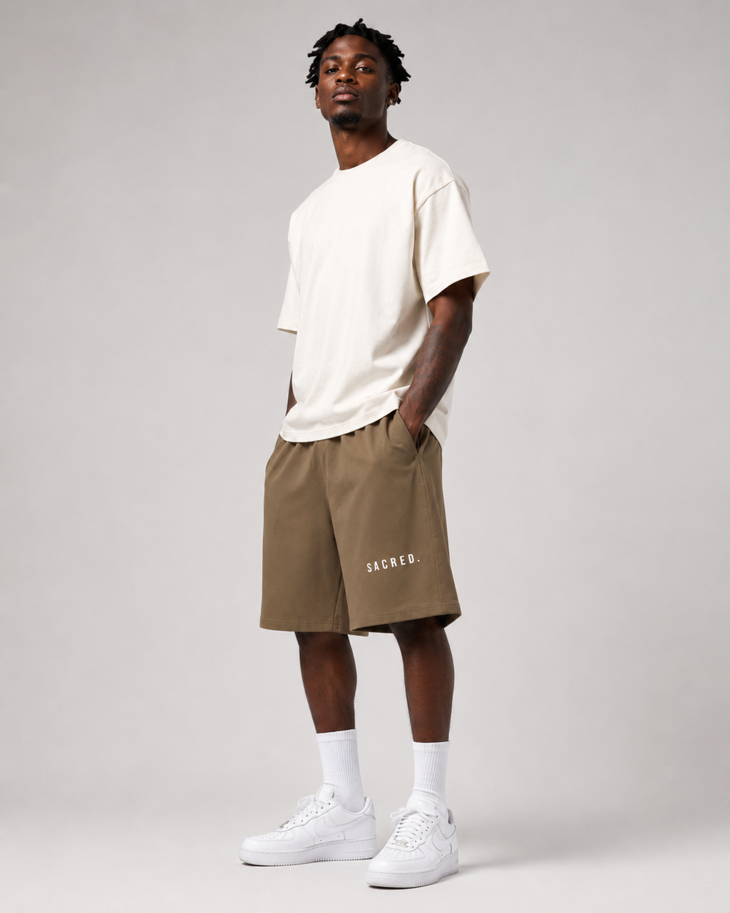 S A C R E D. Heavyweight Essential Shorts — Coffee