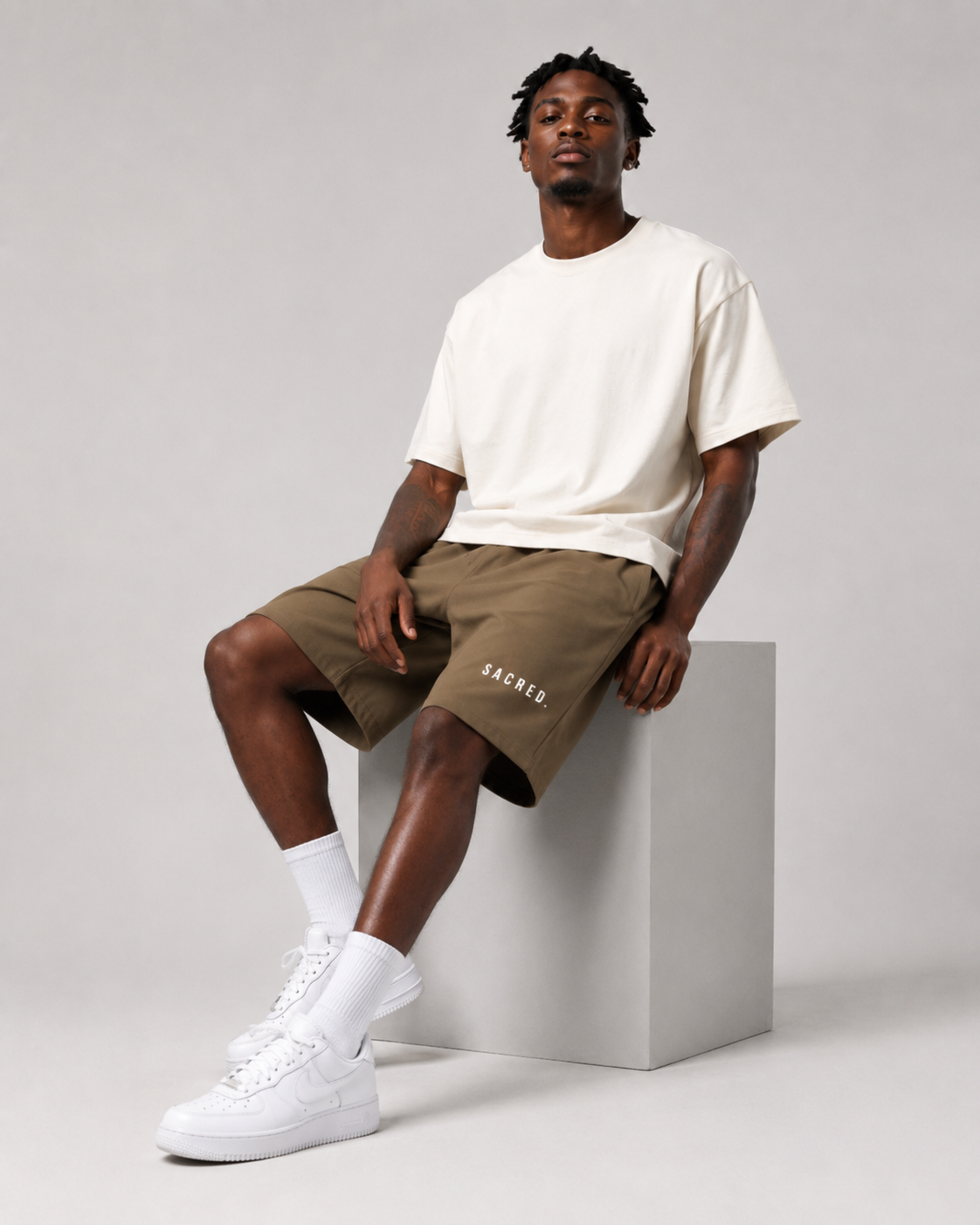 S A C R E D. Heavyweight Essential Shorts — Coffee