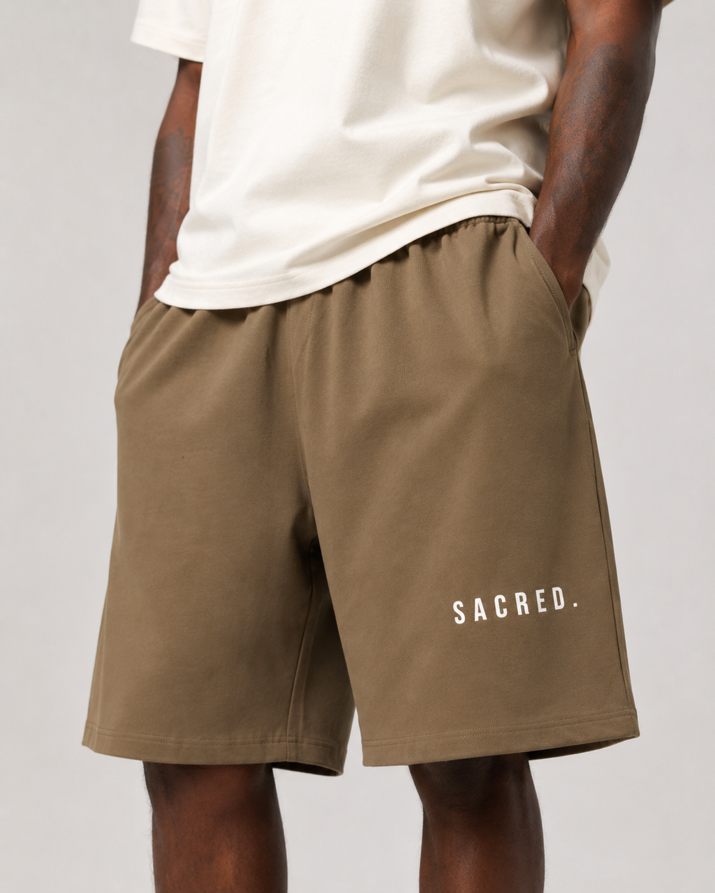 S A C R E D. Heavyweight Essential Shorts — Coffee
