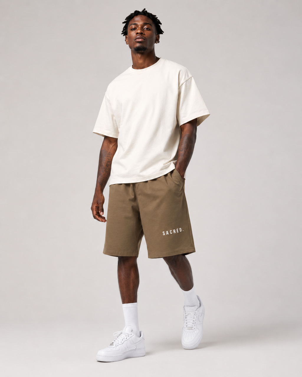 S A C R E D. Heavyweight Essential Shorts — Coffee