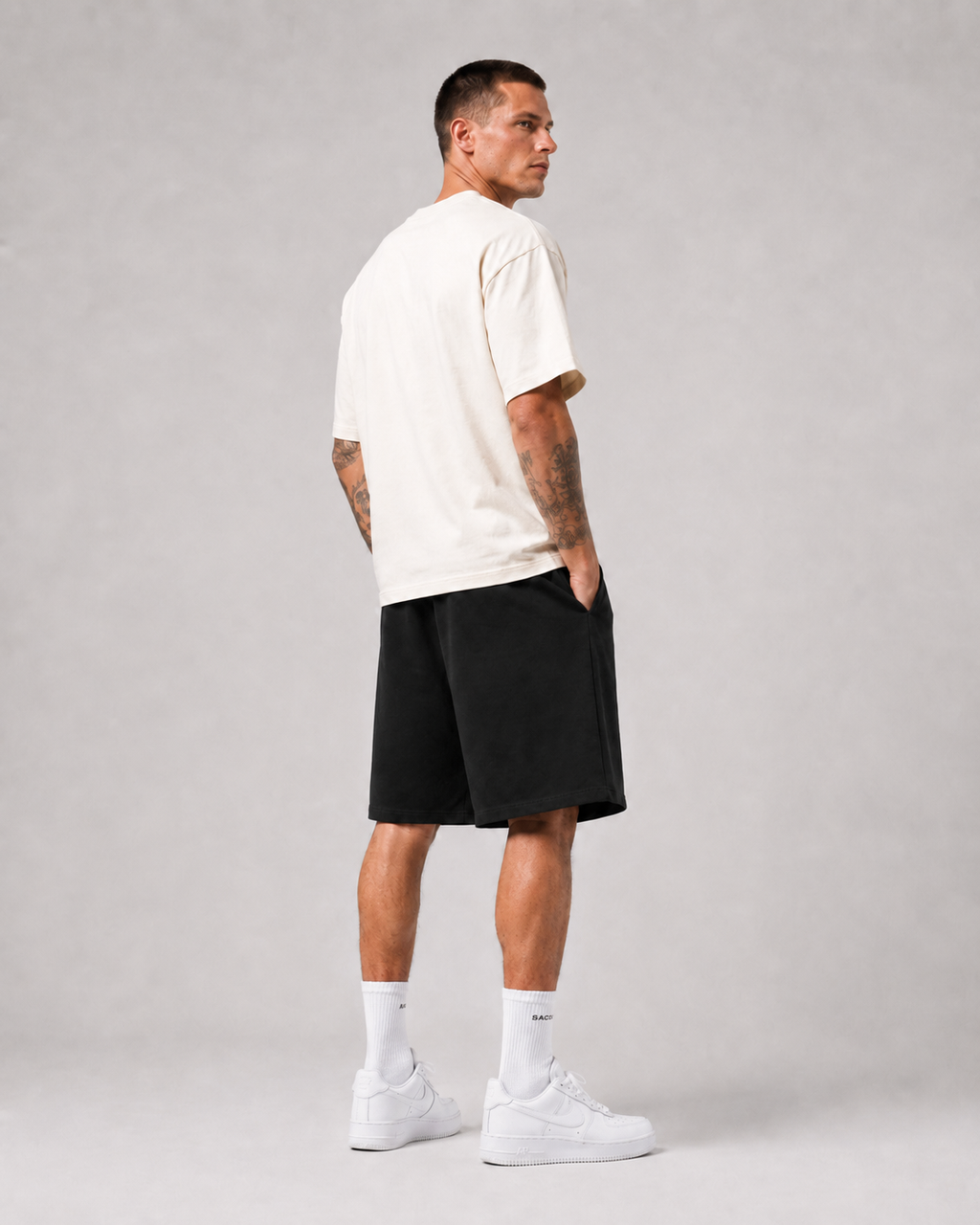 S A C R E D. Heavyweight Essential Shorts — Black