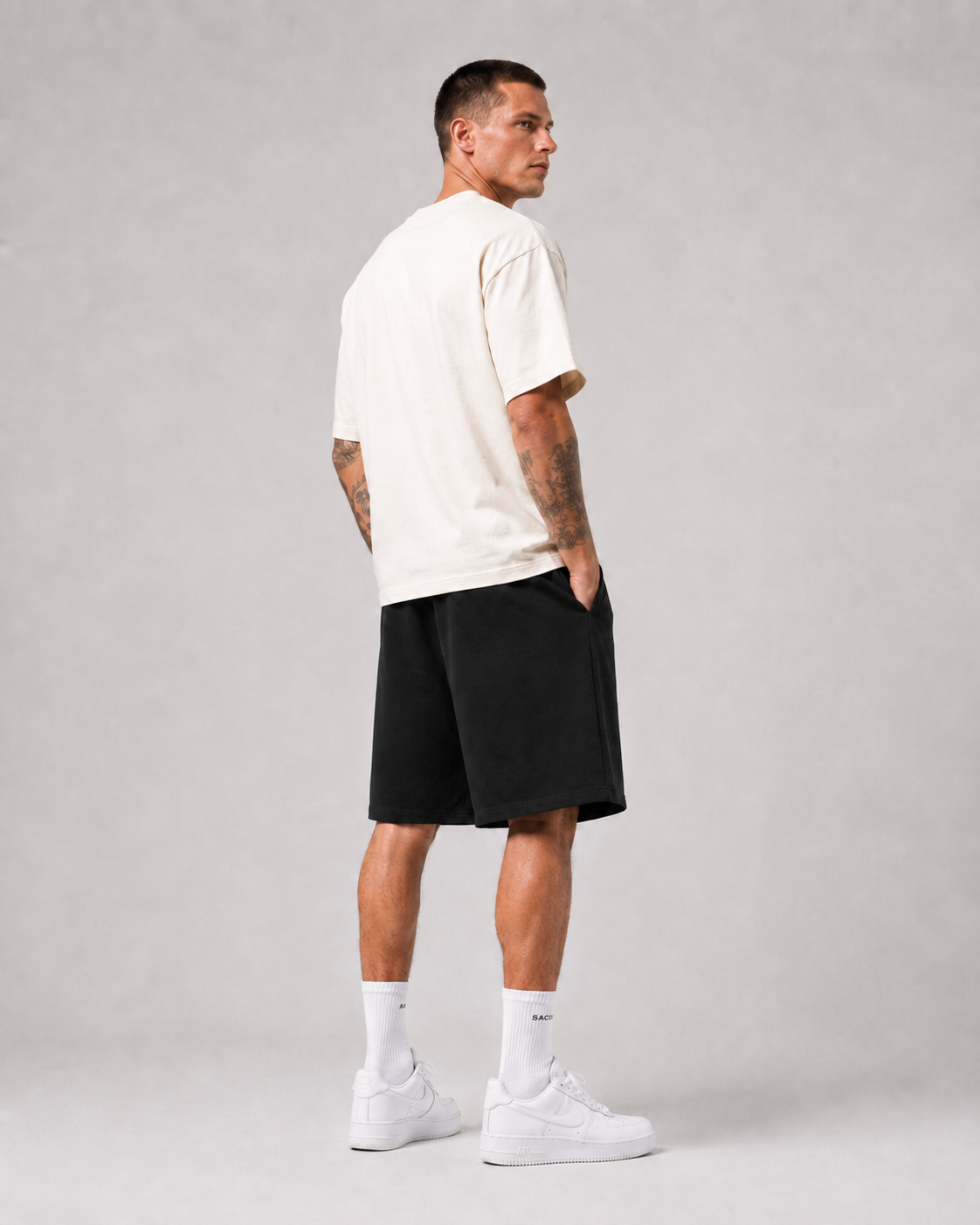 S A C R E D. Heavyweight Essential Shorts — Black