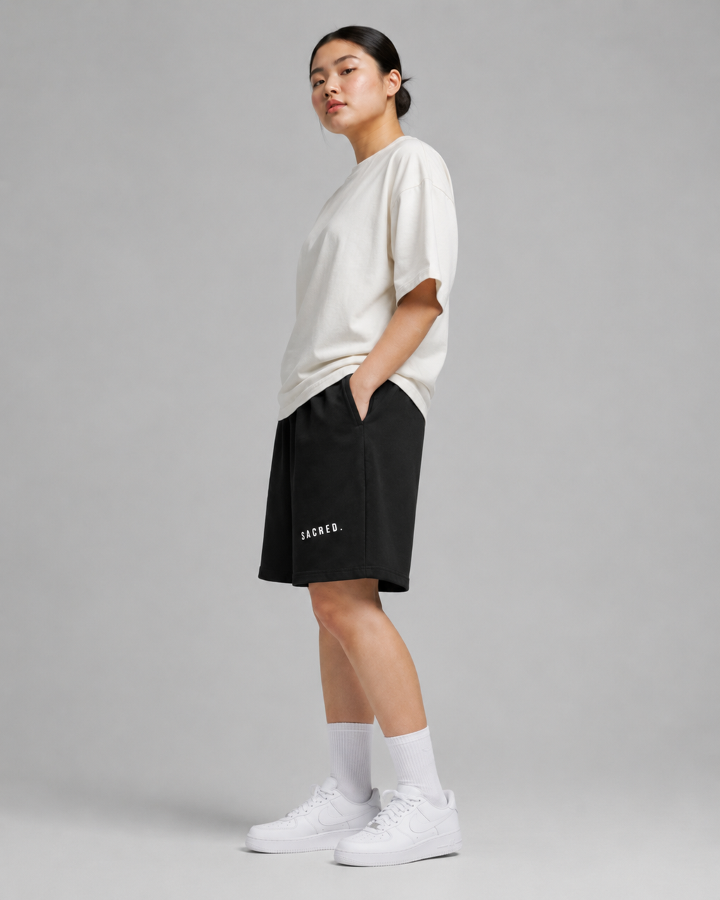 S A C R E D. Heavyweight Essential Shorts — Black