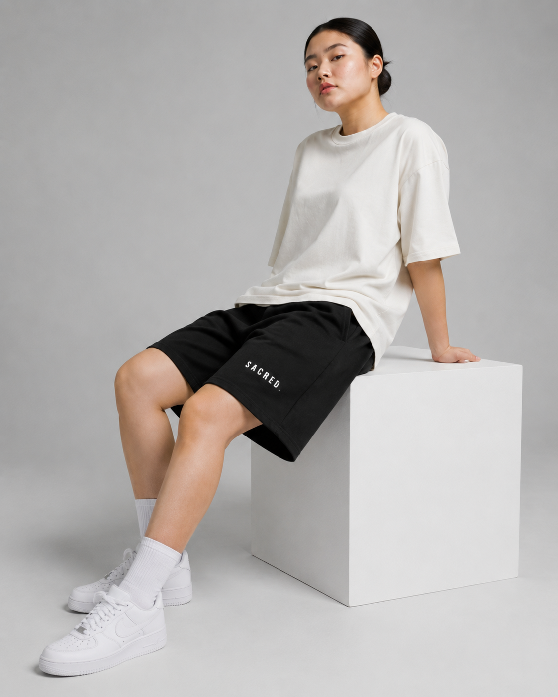 S A C R E D. Heavyweight Essential Shorts — Black