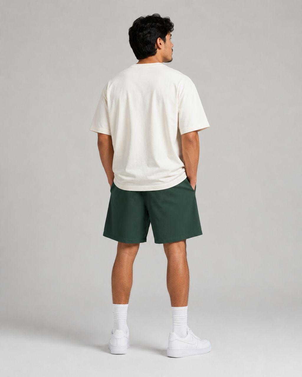 S A C R E D. Heavyweight Essential Shorts — Dark Green