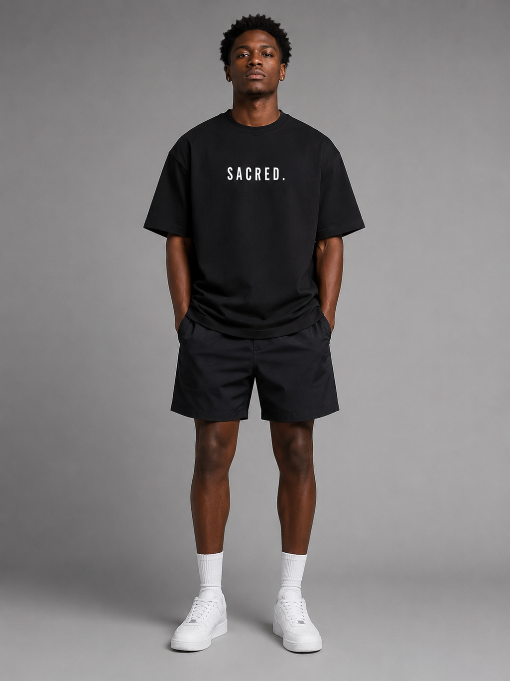 S A C R E D. Heavyweight Essential Tee — Black