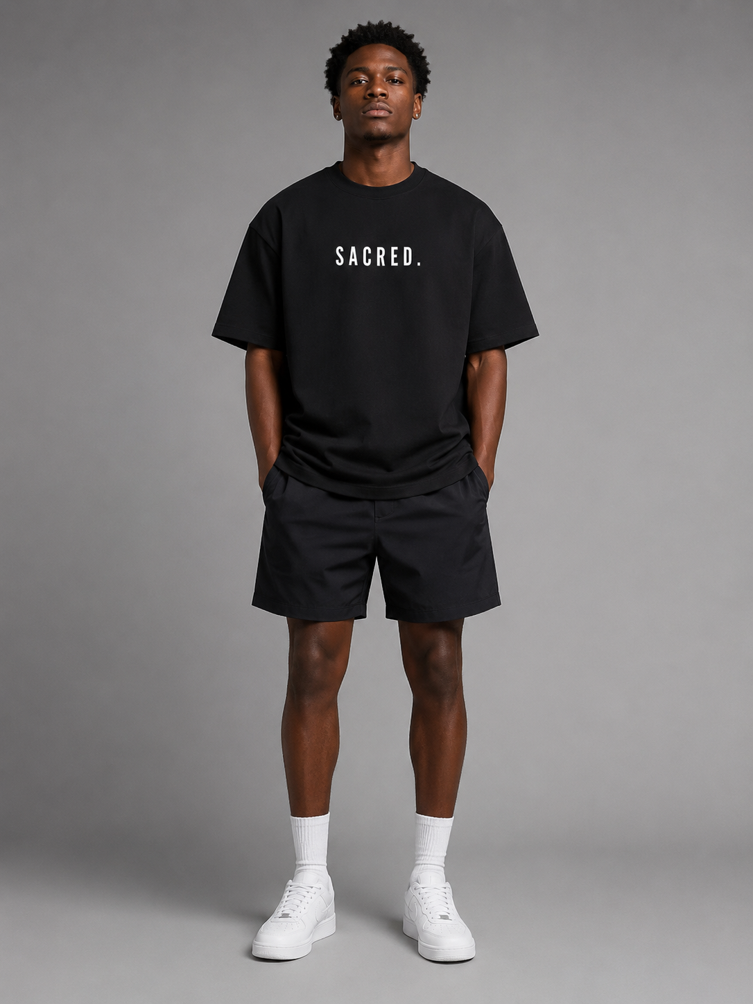 S A C R E D. Heavyweight Essential Tee — Black