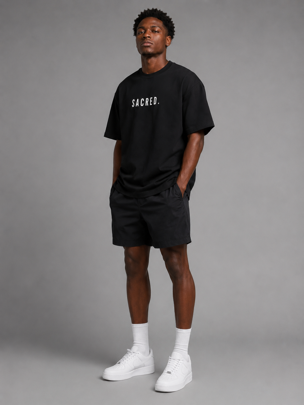 S A C R E D. Heavyweight Essential Tee — Black