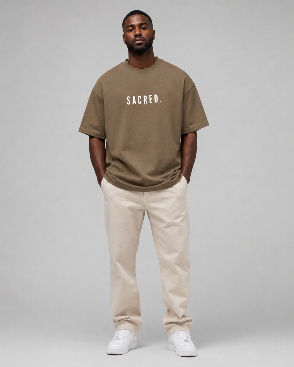 S A C R E D. Heavyweight Essential Tee — Coffee