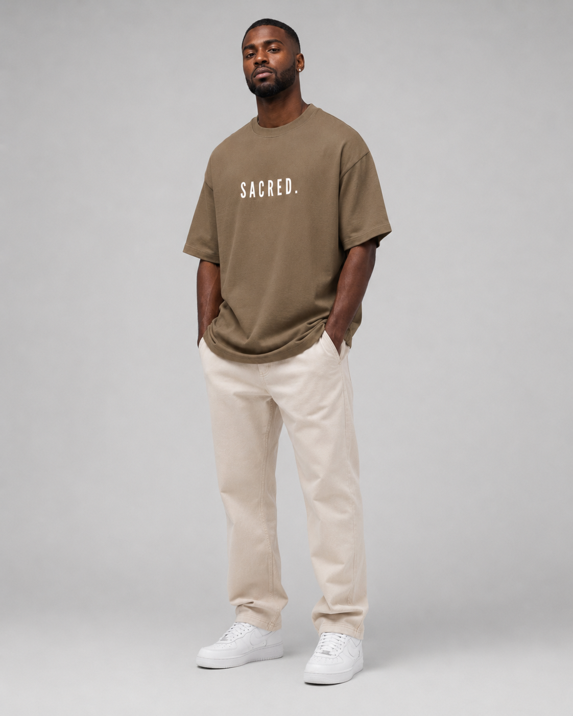 S A C R E D. Heavyweight Essential Tee — Coffee