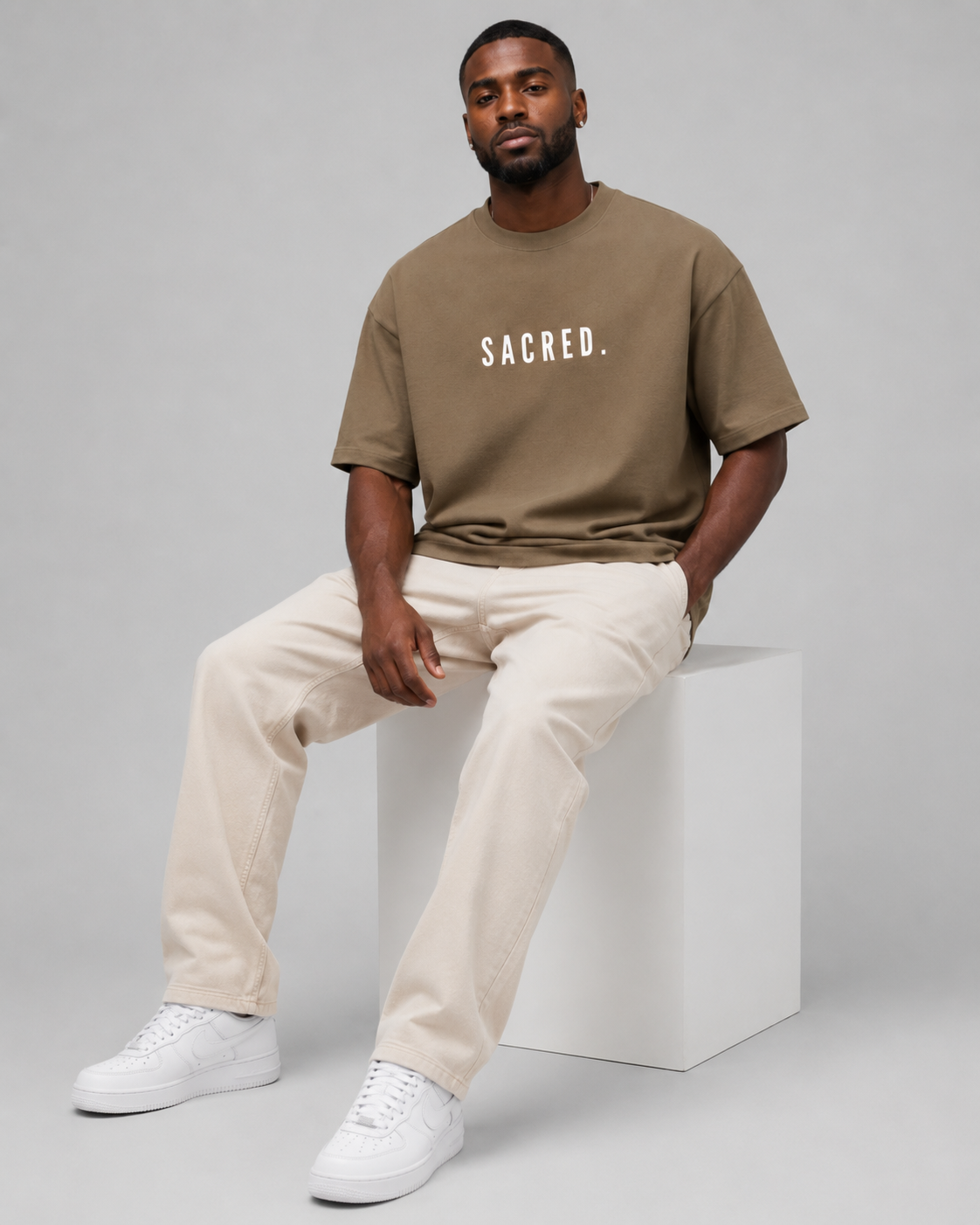 S A C R E D. Heavyweight Essential Tee — Coffee