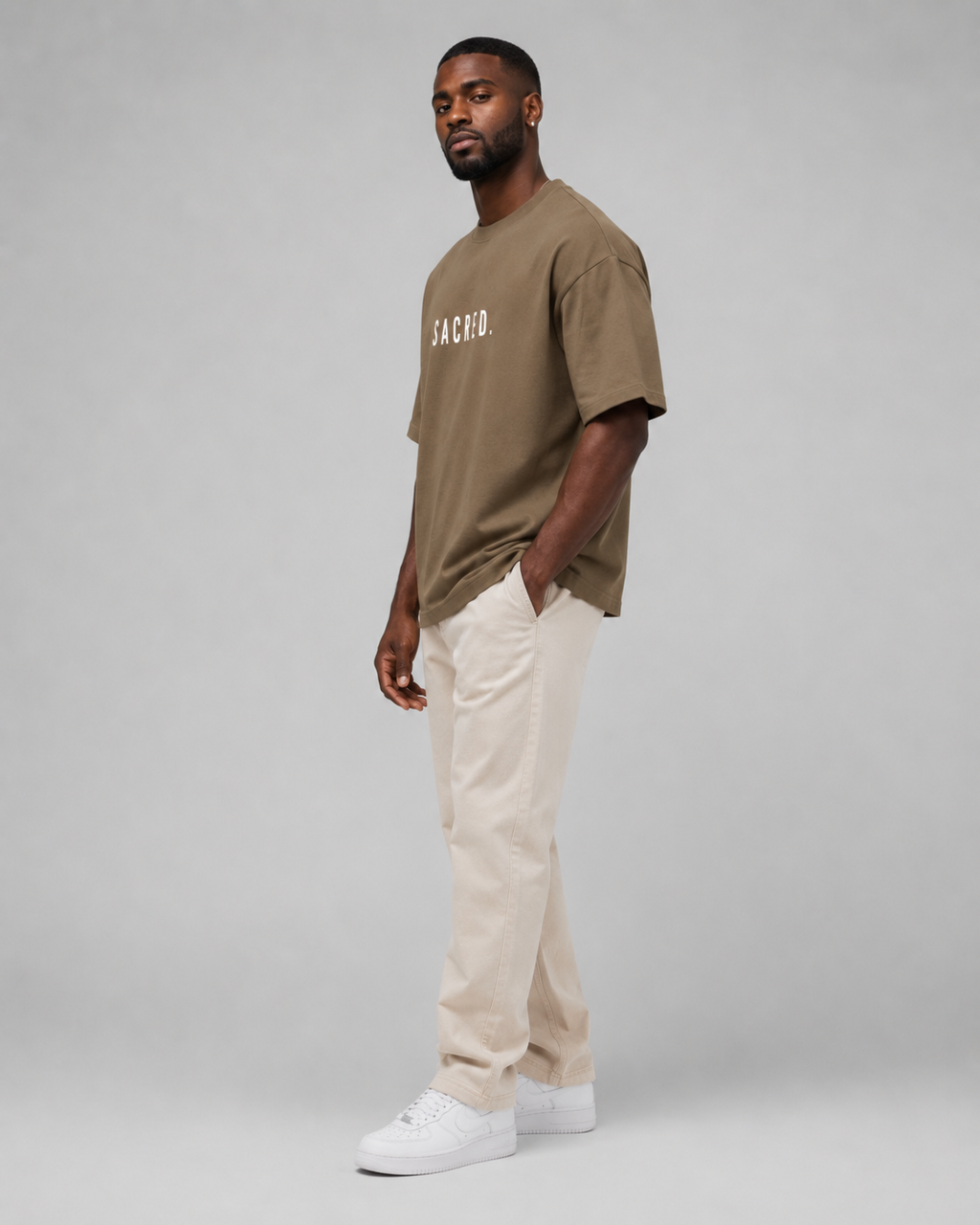 S A C R E D. Heavyweight Essential Tee — Coffee