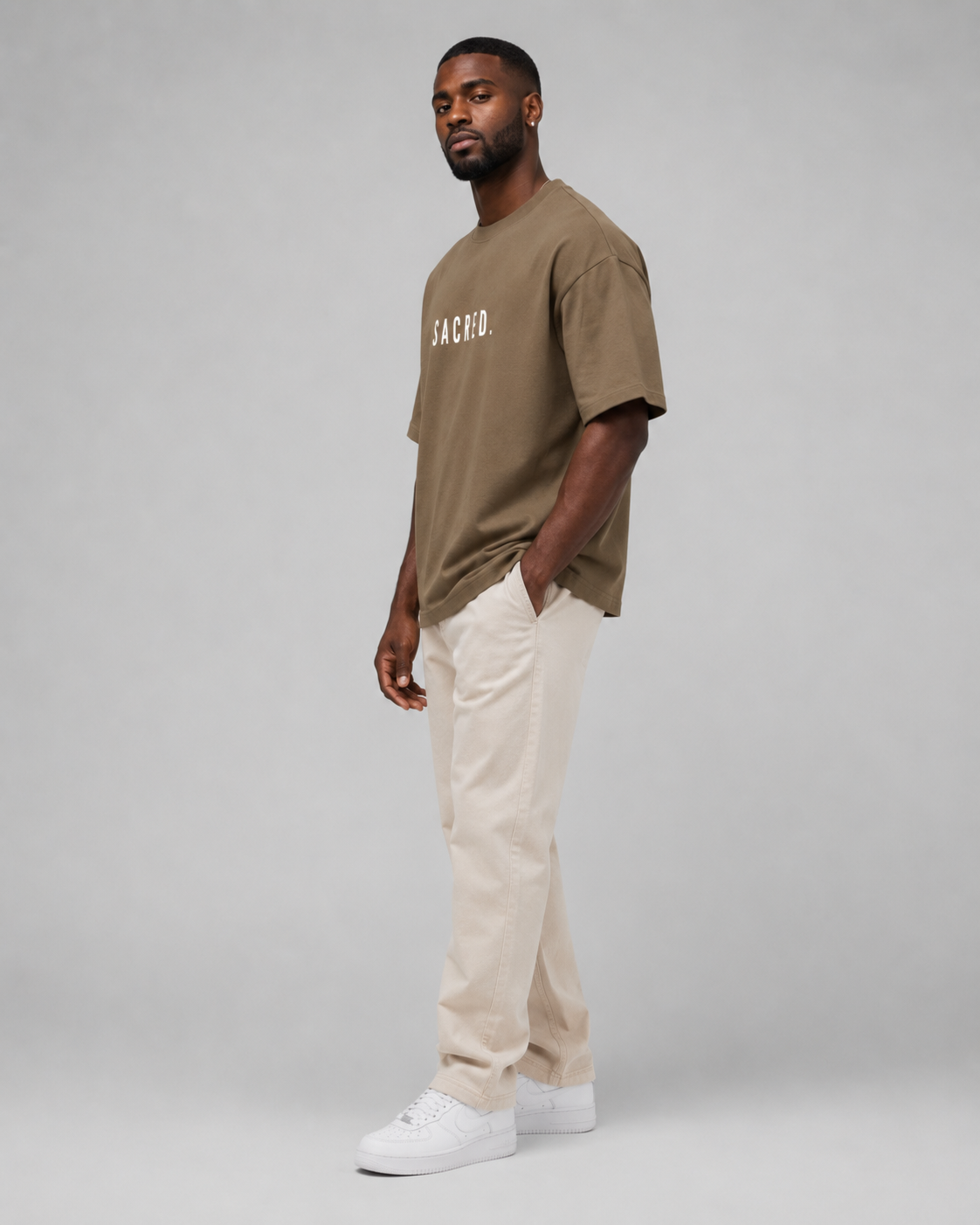 S A C R E D. Heavyweight Essential Tee — Coffee