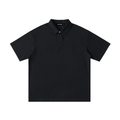 S A C R E D . Loose Cotton Polo Shirt — Black