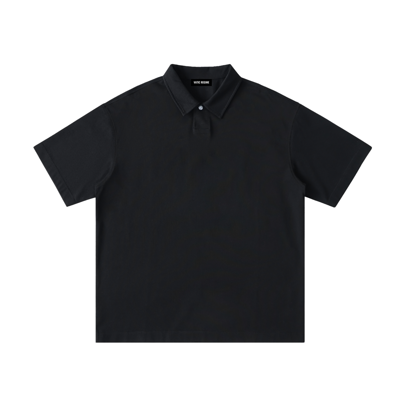 S A C R E D . Loose Cotton Polo Shirt — Black