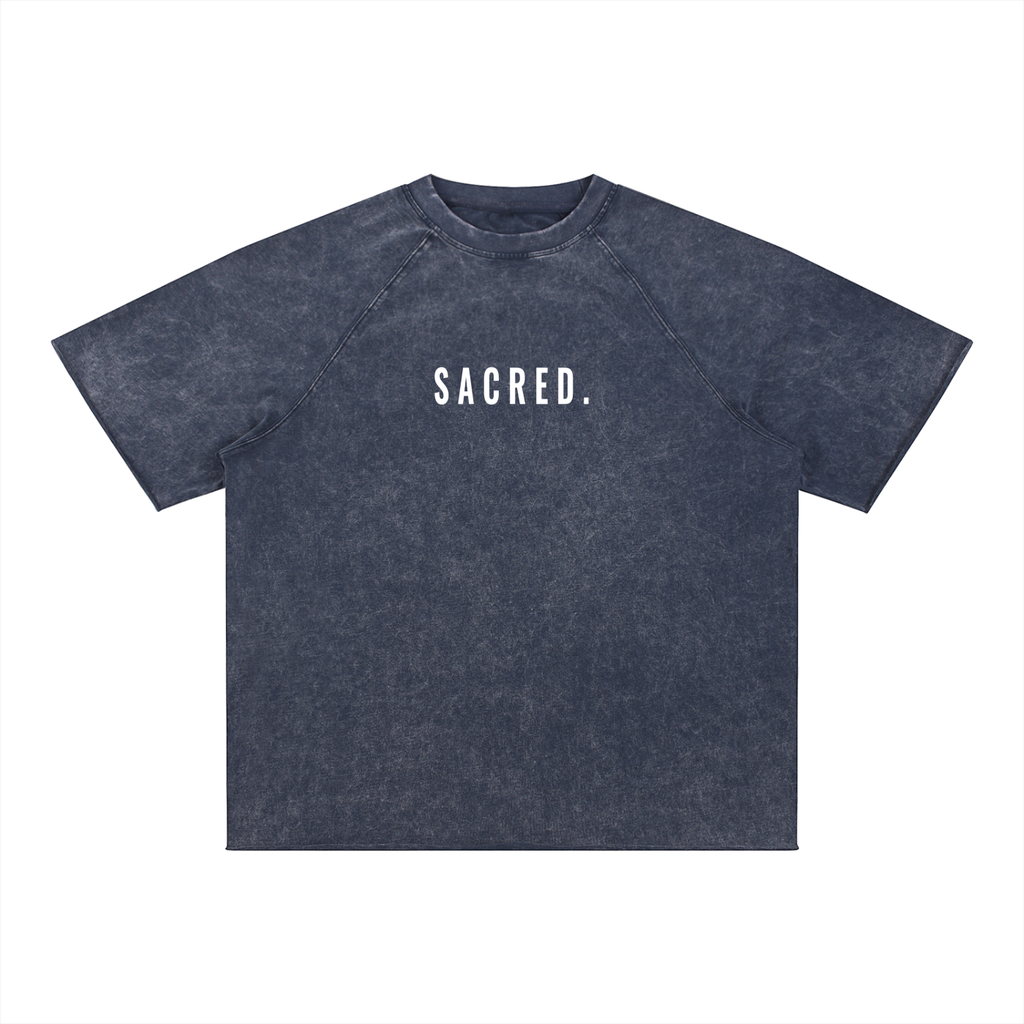 S A C R E D . Mineral Wash Raw Edge Tee