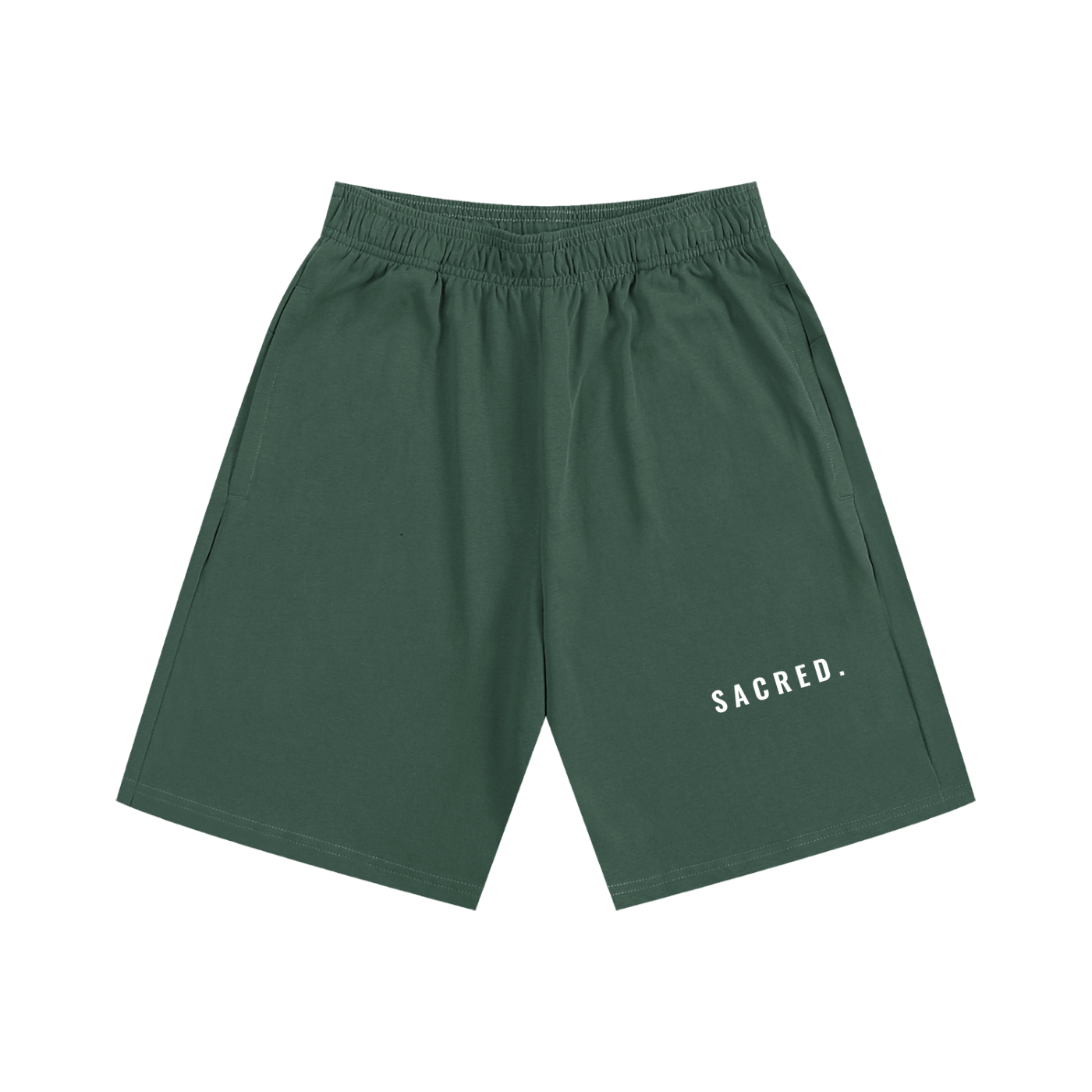 S A C R E D. Heavyweight Essential Shorts — Dark Green