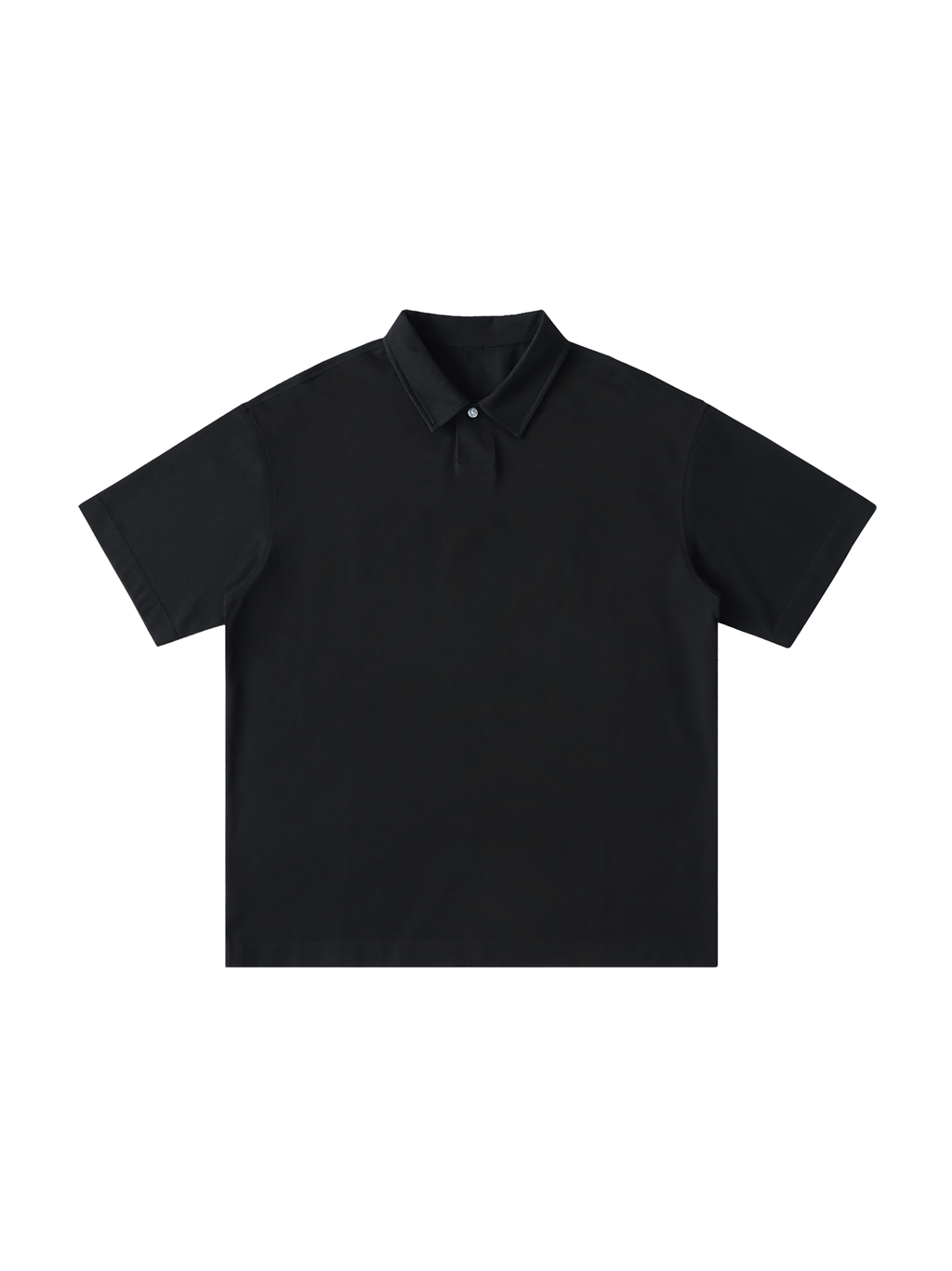 S A C R E D . Loose Cotton Polo Shirt — Black